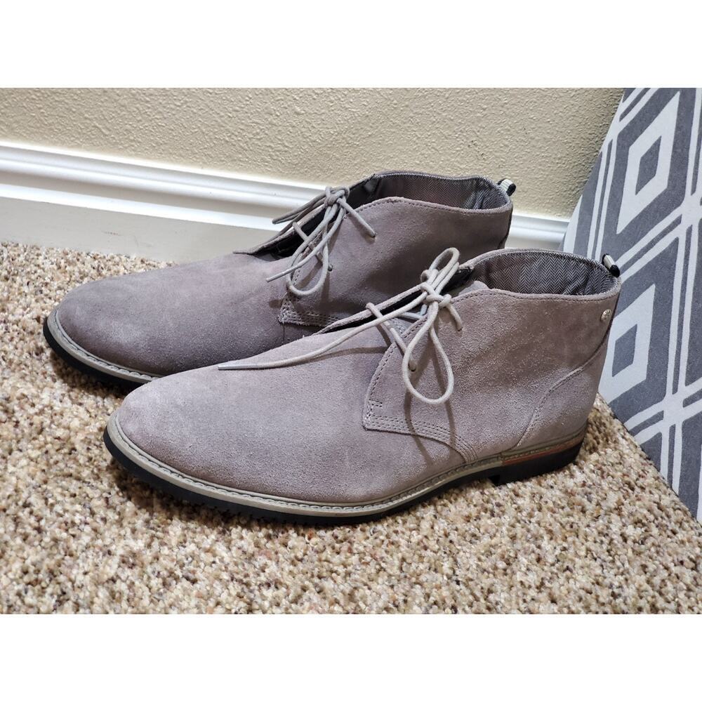 Timberland Chukka Boots Davis Square Men 10.5 Gray Suede Canvas Versatile Solid